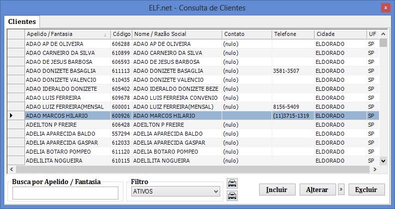Selecione o cliente e confirme com duplo clique ou <ENTER>