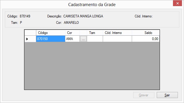 Use a tecla <Tab> para navegar entre os campos.