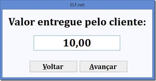 Digite o valor pago