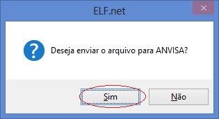 Para enviar o arquivo, clique no Sim